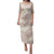 Polynesian Vintage Floral Family Matching Puletasi and Hawaiian Shirt Beige Motifs - Polynesian Pride