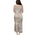 Polynesian Vintage Floral Family Matching Puletasi and Hawaiian Shirt Beige Motifs - Polynesian Pride