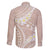 Polynesian Vintage Floral Family Matching Short Sleeve Bodycon Dress and Hawaiian Shirt Beige Motifs - Polynesian Pride