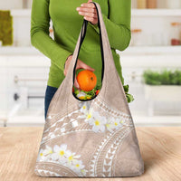 Polynesian Vintage Floral Grocery Bag Beige Motifs - Polynesian Pride