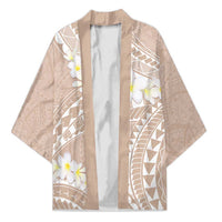 Polynesian Vintage Floral Kimono Beige Motifs - Polynesian Pride