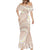 Polynesian Vintage Floral Mermaid Dress Beige Motifs - Polynesian Pride