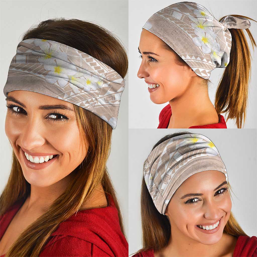 Polynesian Vintage Floral Neck Gaiter Beige Motifs - Polynesian Pride