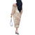 Polynesian Vintage Floral Off The Shoulder Long Sleeve Dress Beige Motifs - Polynesian Pride