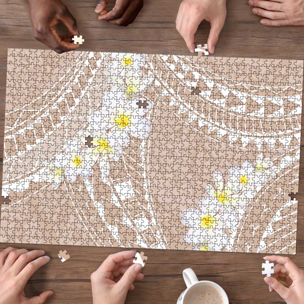 Polynesian Vintage Floral Puzzle Beige Motifs - Polynesian Pride
