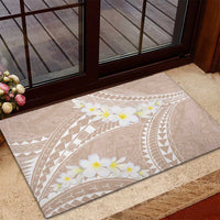 Polynesian Vintage Floral Rubber Doormat Beige Motifs LT7 - Polynesian Pride