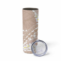 Polynesian Vintage Floral Skinny Tumbler Beige Motifs - Polynesian Pride