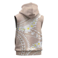 Polynesian Vintage Floral Sleeveless Hoodie Beige Motifs - Polynesian Pride