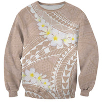 Polynesian Vintage Floral Sweatshirt Beige Motifs LT7 Unisex Beige - Polynesian Pride