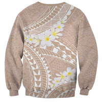 Polynesian Vintage Floral Sweatshirt Beige Motifs LT7 - Polynesian Pride