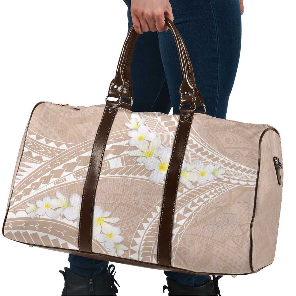 Polynesian Vintage Floral Travel Bag Beige Motifs - Polynesian Pride