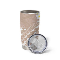 Polynesian Vintage Floral Tumbler Cup Beige Motifs - Polynesian Pride