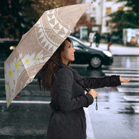 Polynesian Vintage Floral Umbrella Beige Motifs - Polynesian Pride