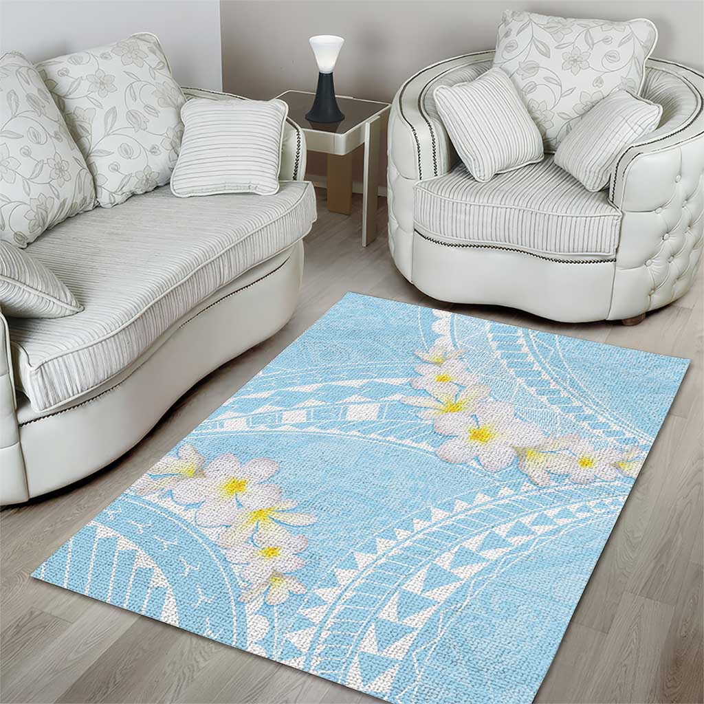 Polynesian Vintage Floral Area Rug Azure Motifs - Polynesian Pride