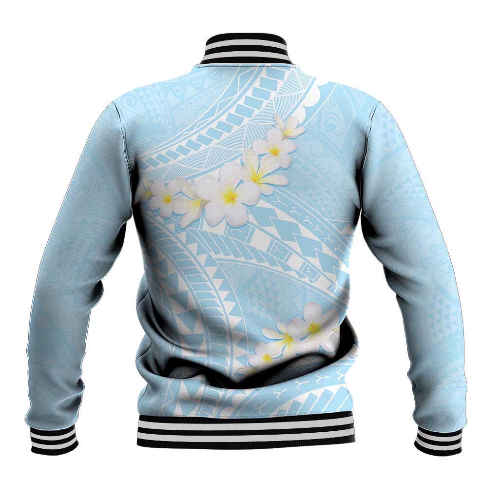 Polynesian Vintage Floral Baseball Jacket Azure Motifs LT7 - Polynesian Pride
