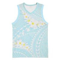 Polynesian Vintage Floral Basketball Jersey Azure Motifs - Polynesian Pride