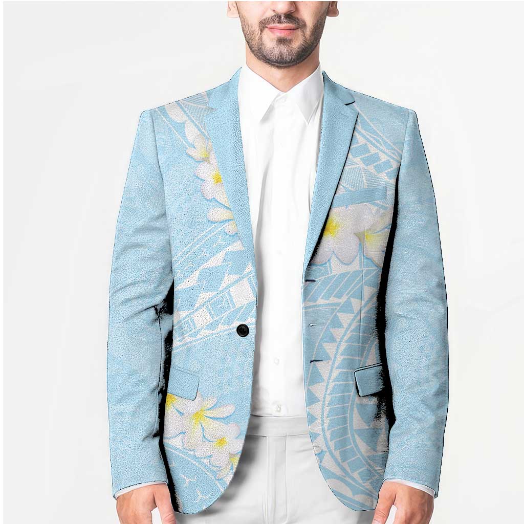 Polynesian Vintage Floral Blazer Azure Motifs - Polynesian Pride