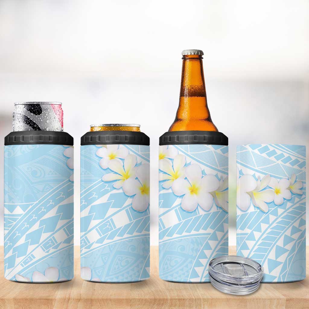 Polynesian Vintage Floral 4 in 1 Can Cooler Tumbler Azure Motifs - Polynesian Pride