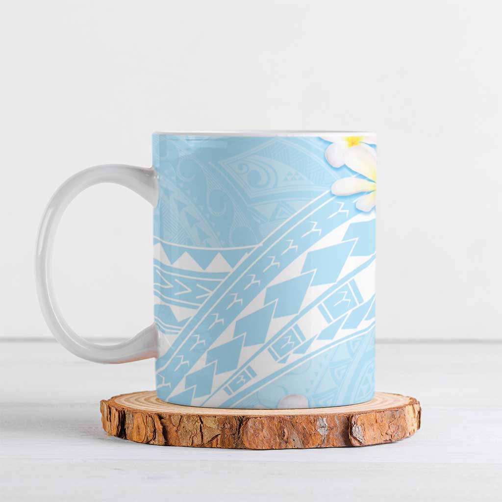 Polynesian Vintage Floral Ceramic Mug Azure Motifs - Polynesian Pride