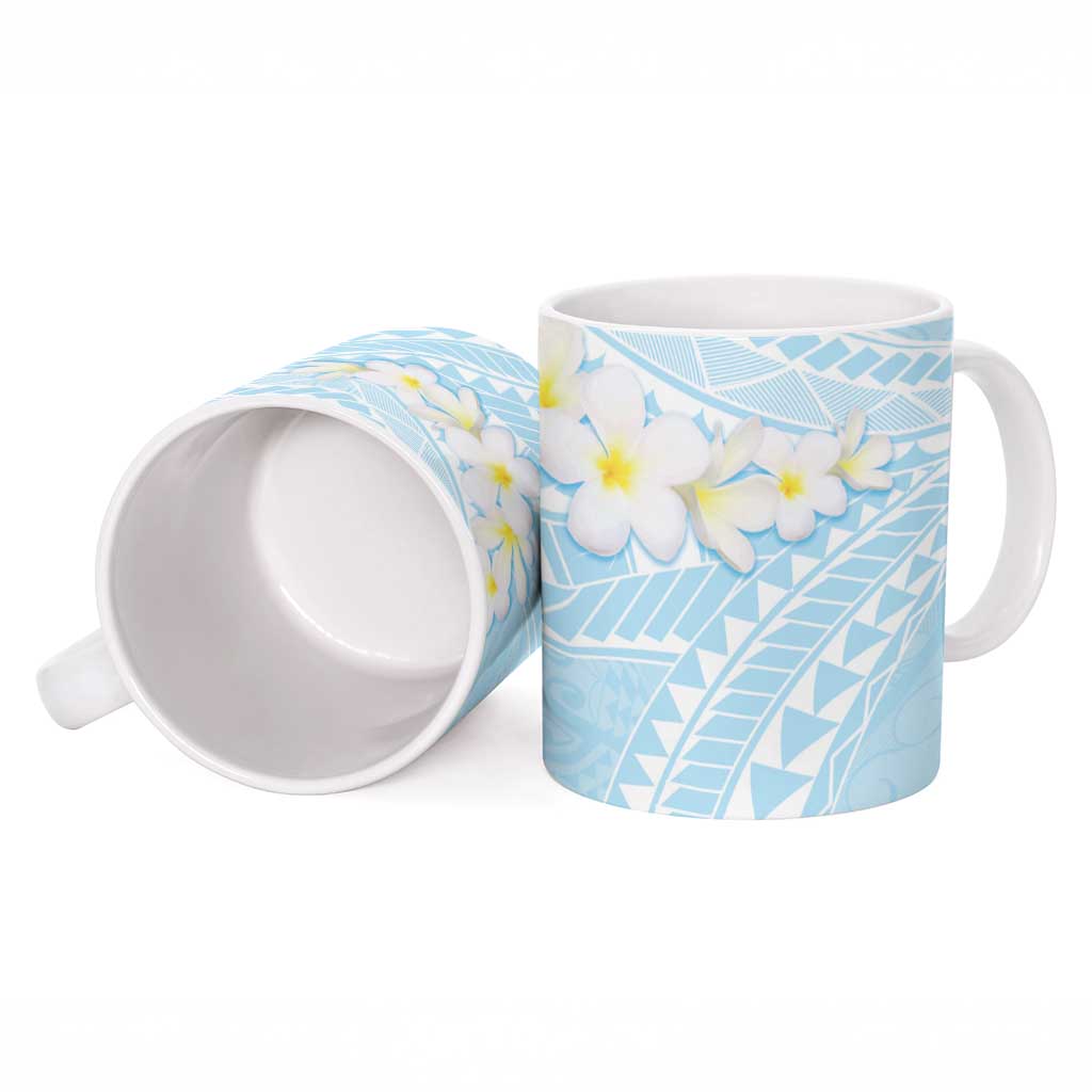 Polynesian Vintage Floral Ceramic Mug Azure Motifs - Polynesian Pride