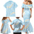 Polynesian Vintage Floral Family Matching Mermaid Dress and Hawaiian Shirt Azure Motifs - Polynesian Pride