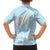 Polynesian Vintage Floral Family Matching Off The Shoulder Long Sleeve Dress and Hawaiian Shirt Azure Motifs - Polynesian Pride