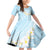 Polynesian Vintage Floral Family Matching Off Shoulder Short Dress and Hawaiian Shirt Azure Motifs - Polynesian Pride