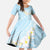 Polynesian Vintage Floral Family Matching Puletasi and Hawaiian Shirt Azure Motifs - Polynesian Pride