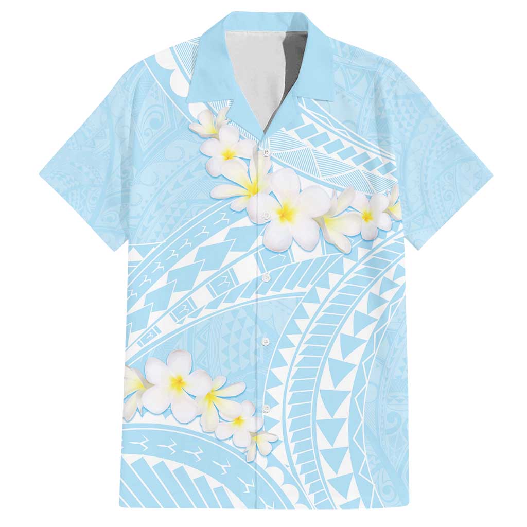 Polynesian Vintage Floral Family Matching Puletasi and Hawaiian Shirt Azure Motifs LT7 Dad's Shirt - Short Sleeve Azure - Polynesian Pride