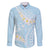 Polynesian Vintage Floral Family Matching Puletasi and Hawaiian Shirt Azure Motifs - Polynesian Pride