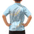 Polynesian Vintage Floral Family Matching Short Sleeve Bodycon Dress and Hawaiian Shirt Azure Motifs - Polynesian Pride