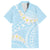 Polynesian Vintage Floral Family Matching Short Sleeve Bodycon Dress and Hawaiian Shirt Azure Motifs - Polynesian Pride