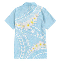Polynesian Vintage Floral Family Matching Short Sleeve Bodycon Dress and Hawaiian Shirt Azure Motifs LT7 - Polynesian Pride