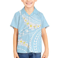 Polynesian Vintage Floral Family Matching Short Sleeve Bodycon Dress and Hawaiian Shirt Azure Motifs LT7 Son's Shirt Azure - Polynesian Pride