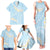 Polynesian Vintage Floral Family Matching Tank Maxi Dress and Hawaiian Shirt Azure Motifs - Polynesian Pride