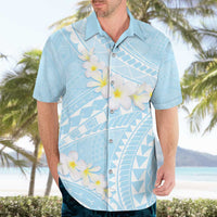 Polynesian Vintage Floral Hawaiian Shirt Azure Motifs - Polynesian Pride