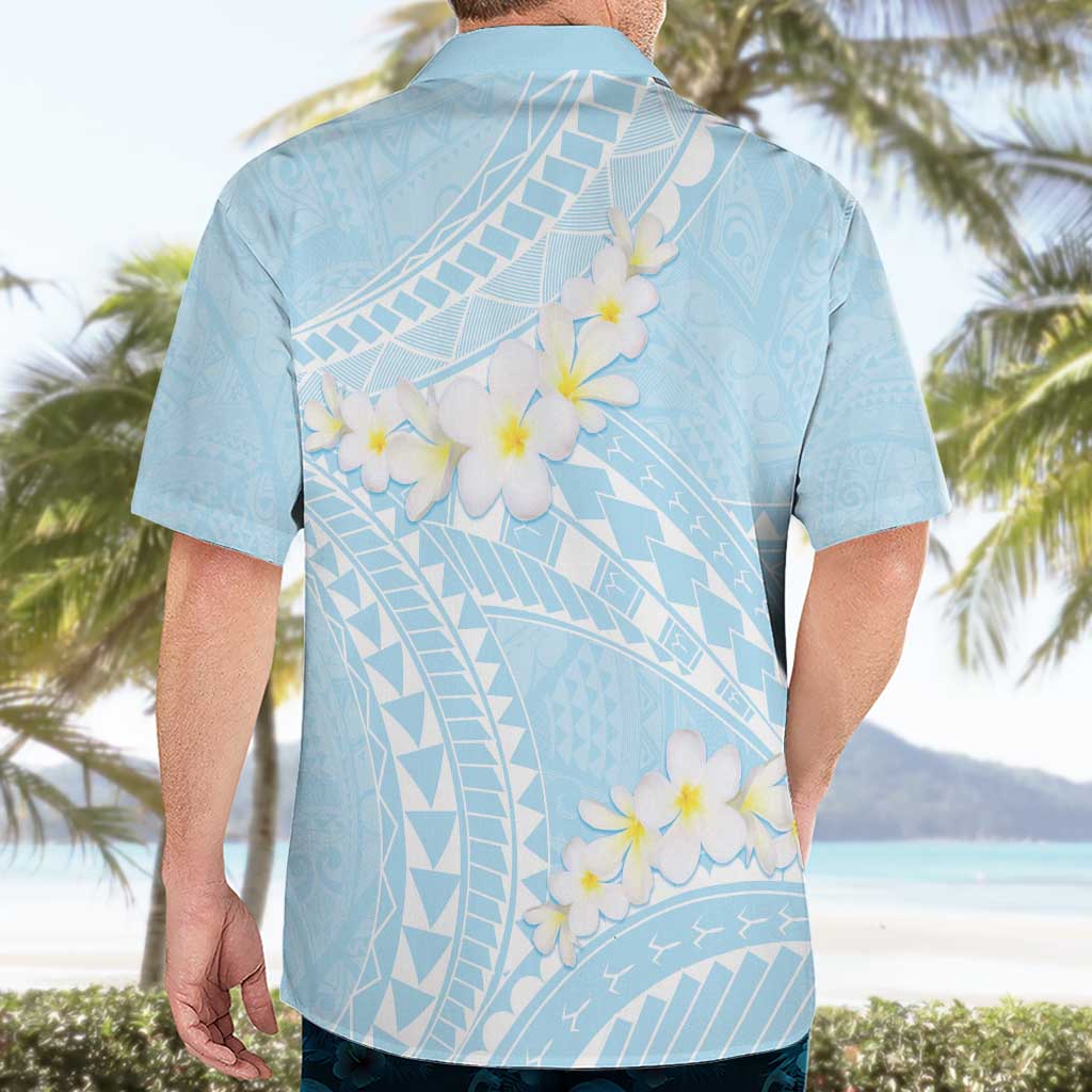 Polynesian Vintage Floral Hawaiian Shirt Azure Motifs - Polynesian Pride