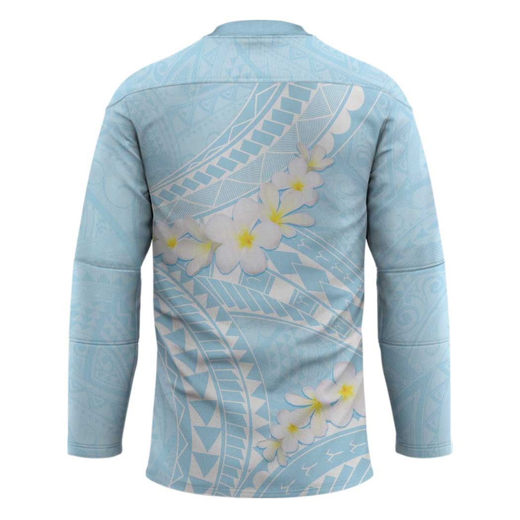 Polynesian Vintage Floral Hockey Jersey Azure Motifs - Polynesian Pride