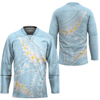 Polynesian Vintage Floral Hockey Jersey Azure Motifs - Polynesian Pride