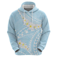 Polynesian Vintage Floral Hoodie Azure Motifs - Polynesian Pride