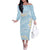 Polynesian Vintage Floral Off The Shoulder Long Sleeve Dress Azure Motifs - Polynesian Pride