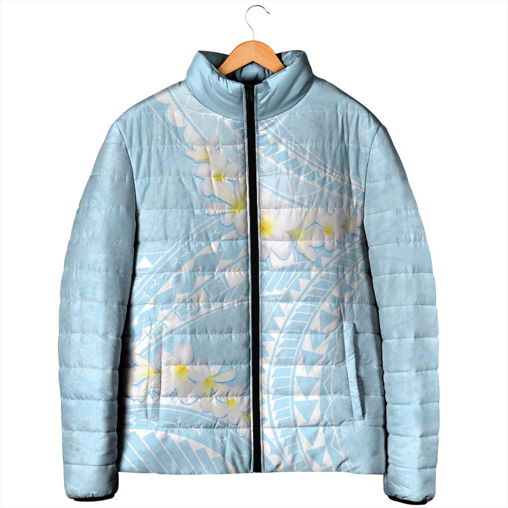 Polynesian Vintage Floral Padded Jacket Azure Motifs - Polynesian Pride