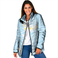 Polynesian Vintage Floral Padded Jacket Azure Motifs - Polynesian Pride