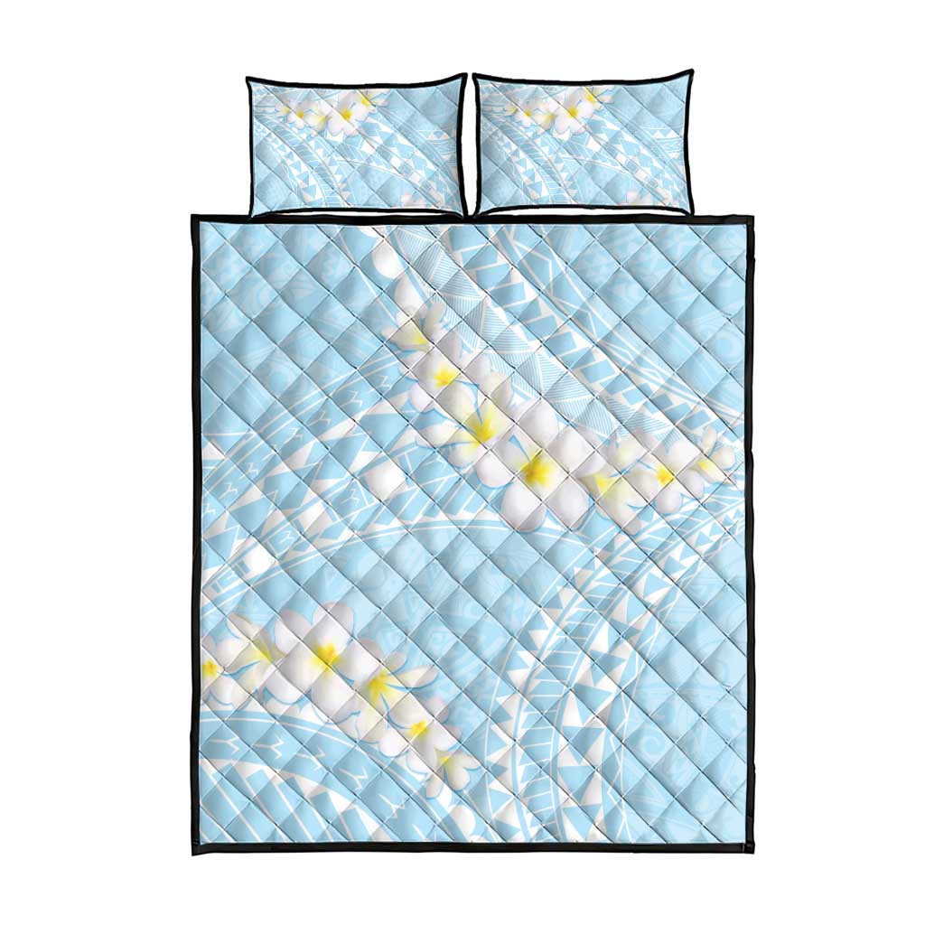 Polynesian Vintage Floral Quilt Bed Set Azure Motifs - Polynesian Pride