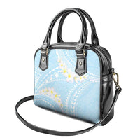 Polynesian Vintage Floral Shoulder Handbag Azure Motifs - Polynesian Pride