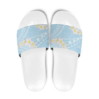 Polynesian Vintage Floral Slide Sandals Azure Motifs - Polynesian Pride