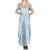 Polynesian Vintage Floral Summer Maxi Dress Azure Motifs - Polynesian Pride
