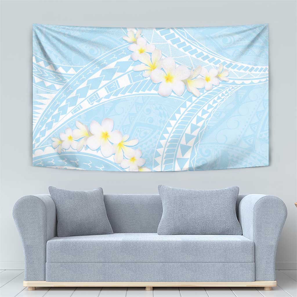 Polynesian Vintage Floral Tapestry Azure Motifs - Polynesian Pride