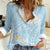 Polynesian Vintage Floral Women Casual Shirt Azure Motifs - Polynesian Pride