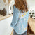 Polynesian Vintage Floral Women Casual Shirt Azure Motifs - Polynesian Pride
